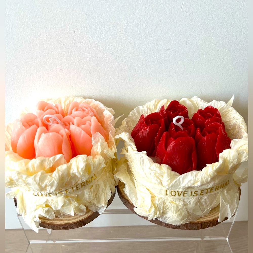 2 Rose candles set